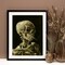 Vincent Van Gogh Skeleton Skull Art with Cigarette - Unique Decorative Piece